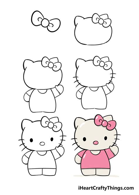 how to draw hello kitty|hello kitty drawing instructions.